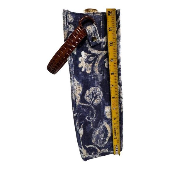 Threshold Wine Bottle Bag Tropical Floral Print & Wicker Handle Beach Party Gift - Picture 6 of 6